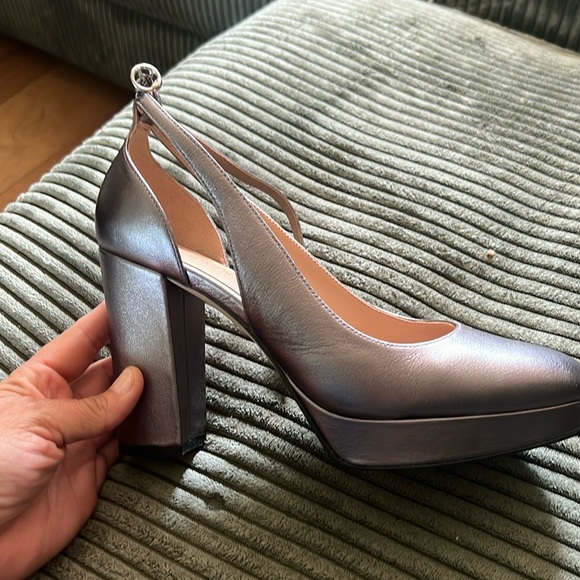Cole Haan silver block heels. Never worn out - Picture 1 of 5